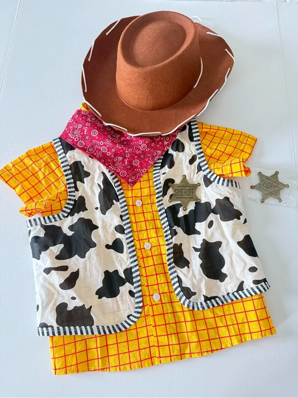 Woody Shirt Vest Bandana Hat Kids Cowboys Halloween Cosplay Costume Classic 5T